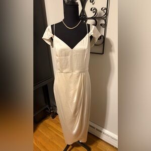Express Cream Midi bridal Dress